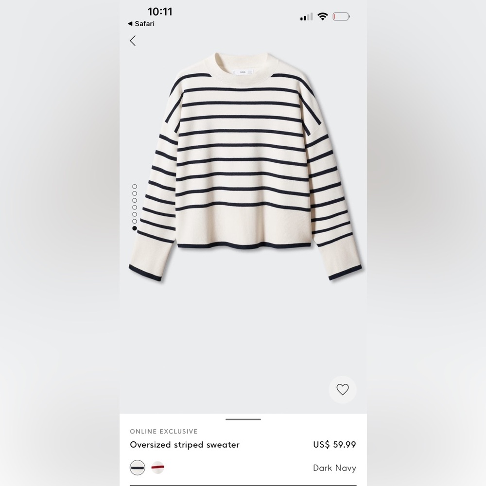 Mango oversized striped sweater